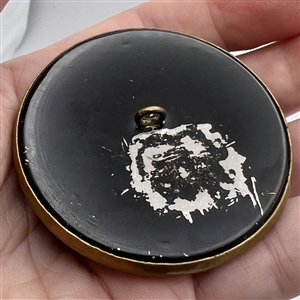 Victorian jewel button with faceted amber colored pastes.