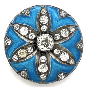 A 19th c. enamel button with pastes on silver (?)